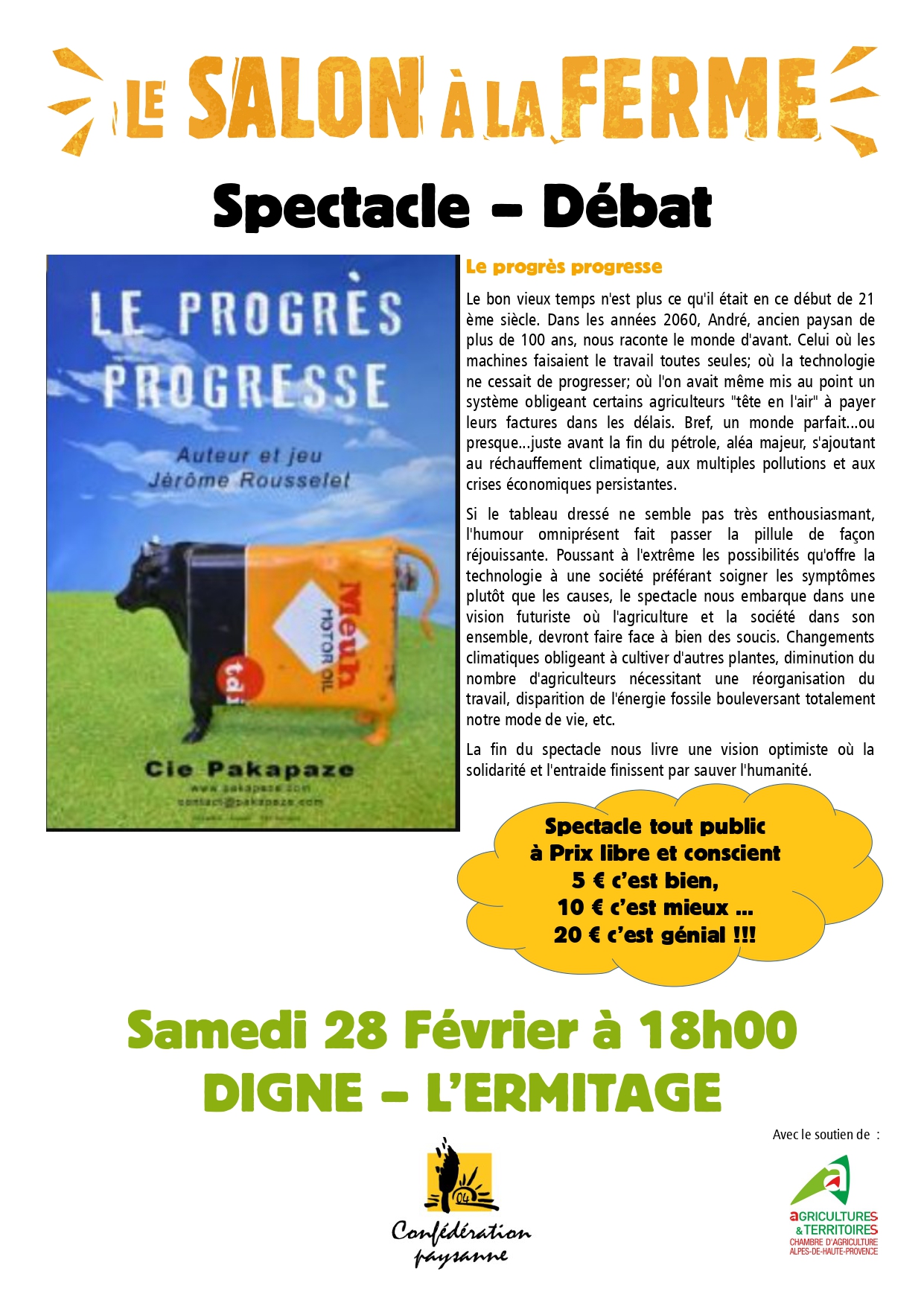 Spectacle Débat – Le Progrès Progresse – Digne