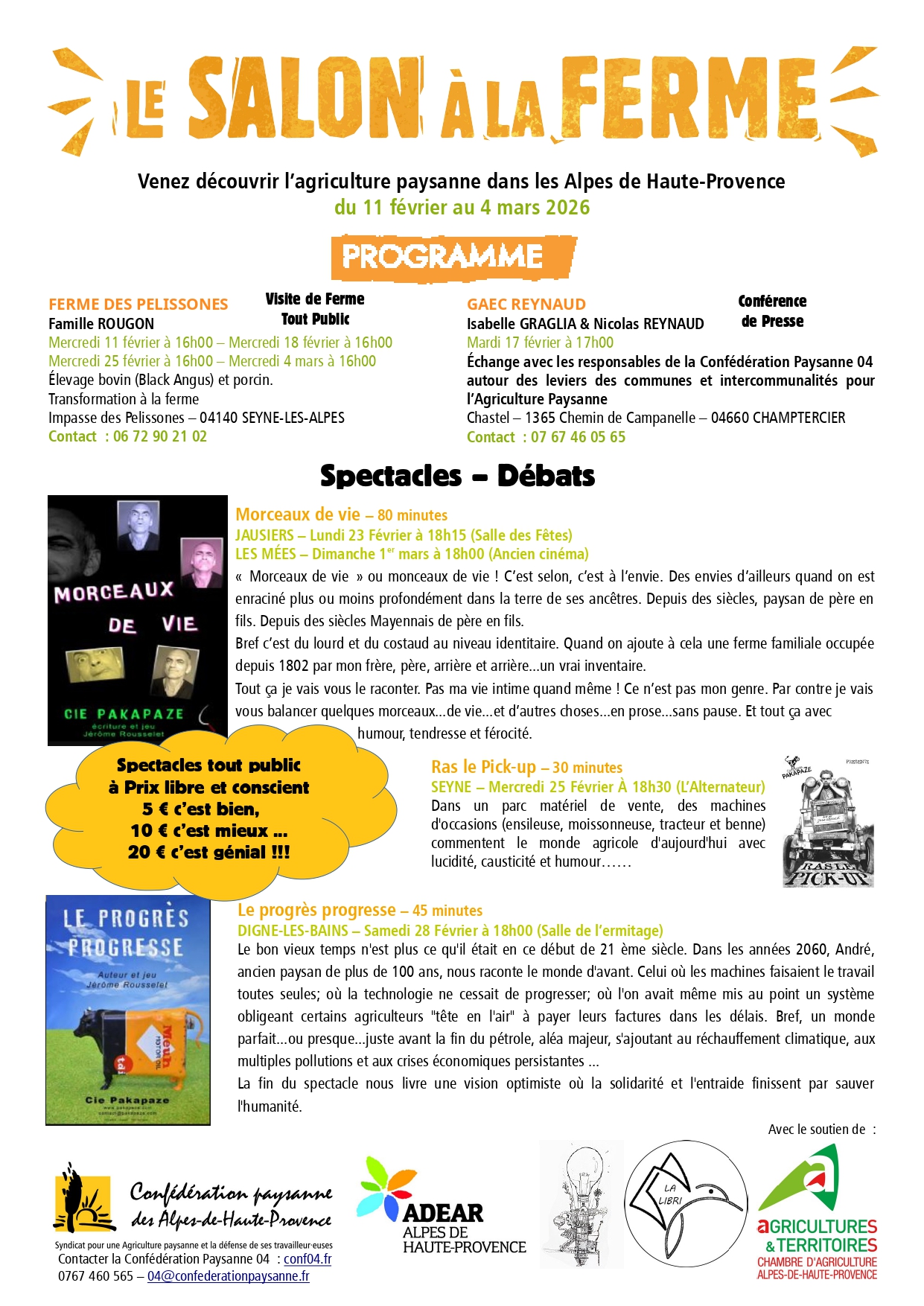 Le Salon à la Ferme – Le Programme